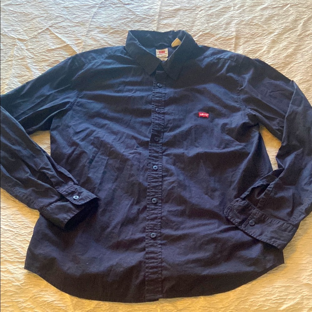 Levi's Black Casual Button Down Shirt Classic Cotton men’s Sz L